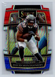 New Listing2021  Panini Select Red and Blue Prizm Die Cut #8 David Montgomery Bears B7