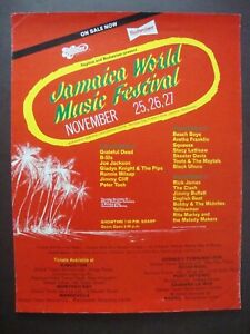 ORIGINAL 1982 AOR 4.241 GRATEFUL DEAD CLASH WORLD MUSIC FESTIVAL CONCERT POSTER