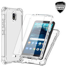 For Nokia C100 C300 G100 Heavy Duty Case Cover Shockproof Impact+Tempered Glass