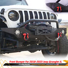 Front Bumper W/Winch Plate & D-Ring Shackles For 2018-2023 Jeep Wrangler JL JLU (For: Jeep Gladiator)