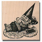 SLEEPING GNOME Rubber Stamp , Garden Gnome, Mushroom, Gnomes, Fairy, Elf, Woods