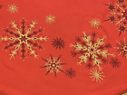 New ListingVintage MCM Round Printed Christmas Tablecloth Sparkle Snowflakes 59