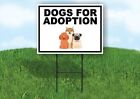 DOGS FOR ADOPTION WITH PICTURE AND BORDER Yard Sign with Stand LAWN SIGN