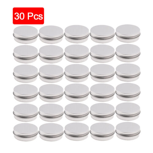 30PCS Round Aluminum Metal Tin Storage,Jar Containers with Screw Top Lids Lotion