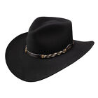 Stetson 4X 100% Buffalo Felt Drifter Pinch Crown Black Cowboy Hat 3 3/4