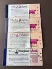 4 Disneyland Courtesy Coupon Books 5 Tickets Complete 1965, 66, 70, 73 Mint #29