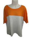 Magaschoni 100% Cashmere Orange Round neck S/S Oversized Sweater May fit XL 1X