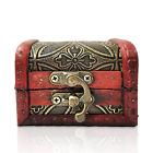 Small Treasure Chest Wooden Box with Lid - Pirate Treasure Chest Decorative Stor