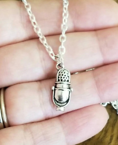 Retro Microphone Necklace Music Jewelry Singer Gift Musician Gift Music Teacher