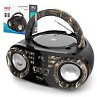 Pyle Portable CD Player Boombox w/ AM/FM Stereo Radio-Wireless BT Streaming-Army
