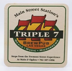 Main Street Station's Triple 7 Brewpub Beer Coaster Las Vegas Nevada-S445