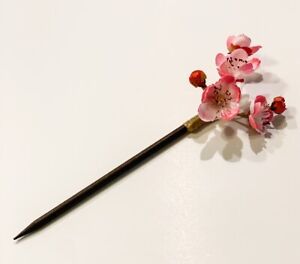 1 PC Handmade Plum Flower Kanzashi Chinese Hair Stick Hair Pick Light Pink color
