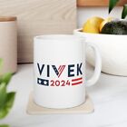 Vivek 2024, Vivek Ramaswamy for President, White Ceramic Coffee Mug, 11oz