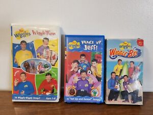 The Wiggles VHS Lot Of 3: Wake Up Jeff, Wiggle Bay, Wiggle Time