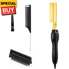 Electric Hot Comb Hair Straightener - Heat Pressing Comb Portable Curling Flat I