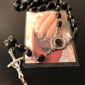 Set St. Padre Pio Relic Rosary + Saint Pio Holy Card w/ 2nd Class Relic Free