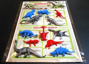 MPC Dinosaur Monsters Carded Set 1964 Original Color Match Dinos & Display Card