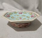 Antque Chinese Porcelain 8 Sided Footed Bowl / Dish 4-1/8