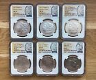 2021 Morgan & Peace Silver Dollar 6 Coin Set MS70 - First Day of Issue