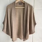 Magaschoni Womens Cashmere Cocoon Cardigan Sweater Size Small Tan Half Sleeve