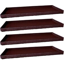 Lot of 4 Martha Stewart Home Office Stack + Fit  Shagreen Tray Brown 13266