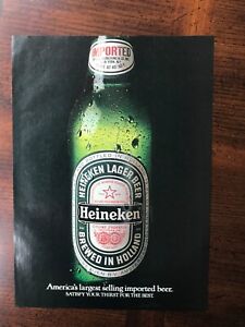 1987 vintage original print ad Heineken Imported Lager Beer From Holland