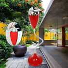 Adjustable Height Outdoor Red Retro Outdoor Stand Up Floor Ashtray 75cm