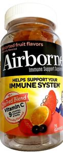 AIRBORNE Immune Support Supplement 75 Assorted Fruit Gummies EXP 05/2025