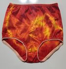 Vanity Fair Satin Double Support Sissy Panty 6/M YELLOW RED Rainbow Edge 40301