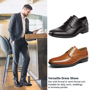 Men's Dress Shoes Formal Lace-up Oxfords Anti-slip Shoes Black US Size 6.5-15