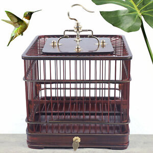 New ListingVintage Retro Bird Cage Wooden Aviary House Birdcage Parrot Macaw with Stand New