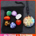 Natural 7 Chakra Healing Crystal Tumbled Stone Orgonite Energy Pendant W/ Pouch