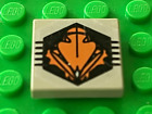 LEGO Tile 2 x 2 with Black and Orange UFO Logo 3068bpx26 / Set 6975 6979 6836
