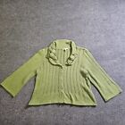Cabi Cardigan Sweater Womens XL Green Rosette 3/4 Sleeve Style 871 Casual Career