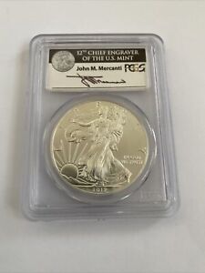 MS70 2012-(W) American Silver Eagle First Strike Mercanti Signed PCGS