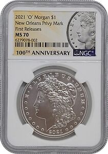 2021 O Morgan Silver Dollar New Orleans Mint NGC MS70 First Releases SKU 3