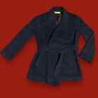 Vintage Donna Karan Signature Wool Angora Belted Pea Coat Jacket 90s EUC Sz s