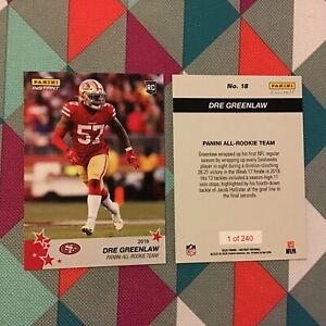 #18 Dre Greenlaw 49ers RC Limited - 2019 Panini Instant All-Rookie Team