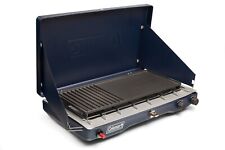 NEW Classic 3-in-1 2-Burner Camping Stove with Grill and Griddle,Blue Nights