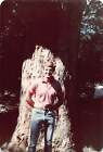 Vtg 1980s Color Photo Handsome Man Smiling Posing Huge Tree At Park Outdoor #7