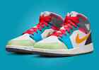 Nike Youth Air Jordan 1 Mid Multicolor Pink FN1190-100 GS Shoes NEW