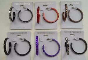 Wholesale Jewelry lot 6  pairs Beautiful Color Fashion Hoop Earrings -7442