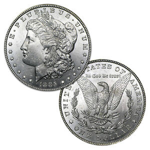1885 P Morgan Silver Dollar $1 Brilliant Uncirculated BU 90% Silver