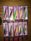 RAPALA HUSKY JERK 08's=LOT of 10 DIFFERENT COLORED FISHING LURES