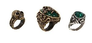 Disney Pirates of the Caribbean Jack Sparrow Costume Ring Set for Adults NEW .