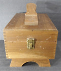 Vintage Wooden Shoe Shine Box Shoe Groomer Kit Four Brushes Dovetail Corners