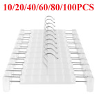 100PCS Pants Hangers with Adjustable Anti-Rust Clips for Pants Skirts Clothes