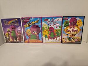 Barney DVD lot of 4: Best Fairy Tales, We Love Our Family, Great Adv, Can You Si