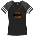 Women's Batman T-Shirt Ladies Tee Shirt S-4XL Bling V-Neck