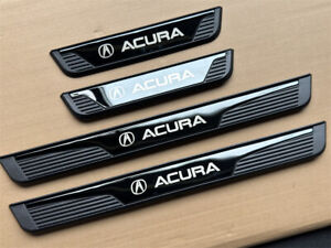 4PCS Black Car Door Scuff Sill Cover Panel Step Protector For Acura Accessories (For: 2022 MDX)